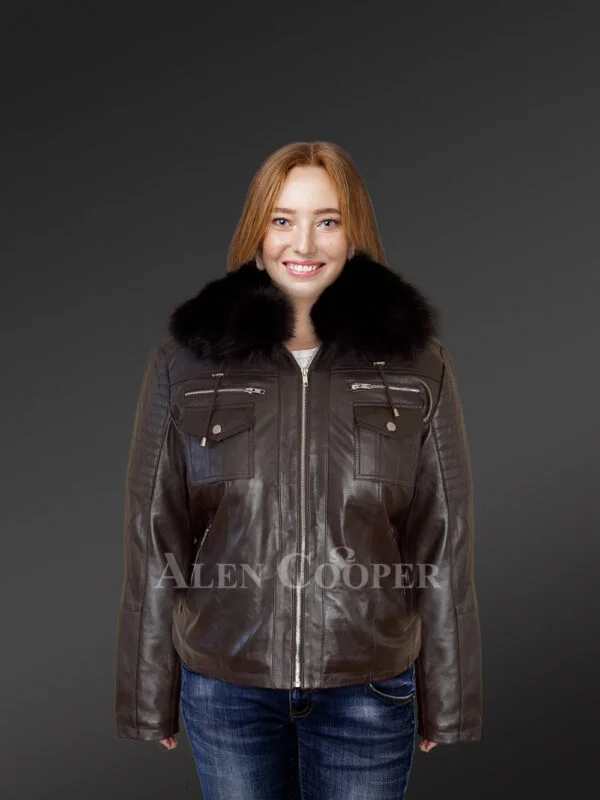 Womens Leather Jacket with Hood – Classy Looks with Absolute Comfort - Image 2