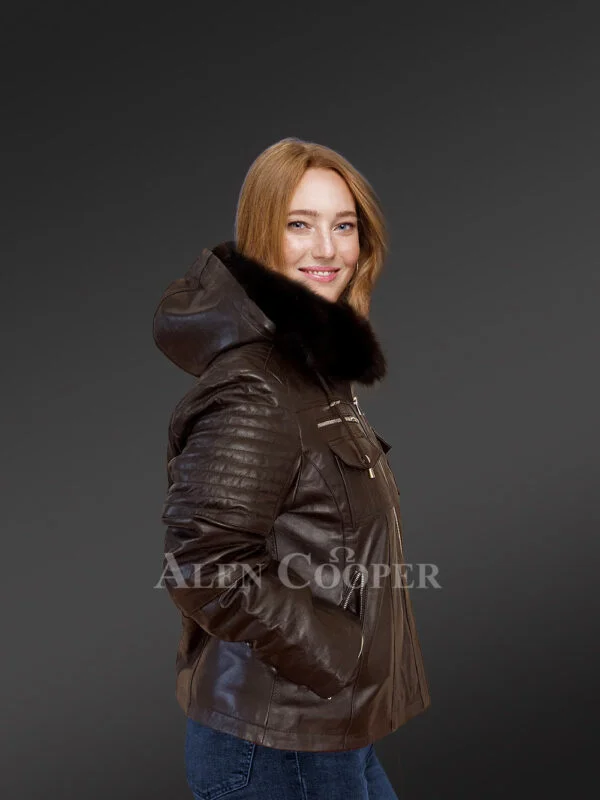 Womens Leather Jacket with Hood – Classy Looks with Absolute Comfort - Image 3