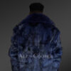 Mens Blue Fox Fur Jacket (4)