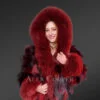 2Tone Red Fox Fur Crop Jacket