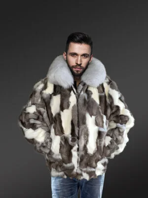 Classic Fox Fur Bomber Jacket