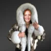 Fox Fur Crop Jacket with Hood