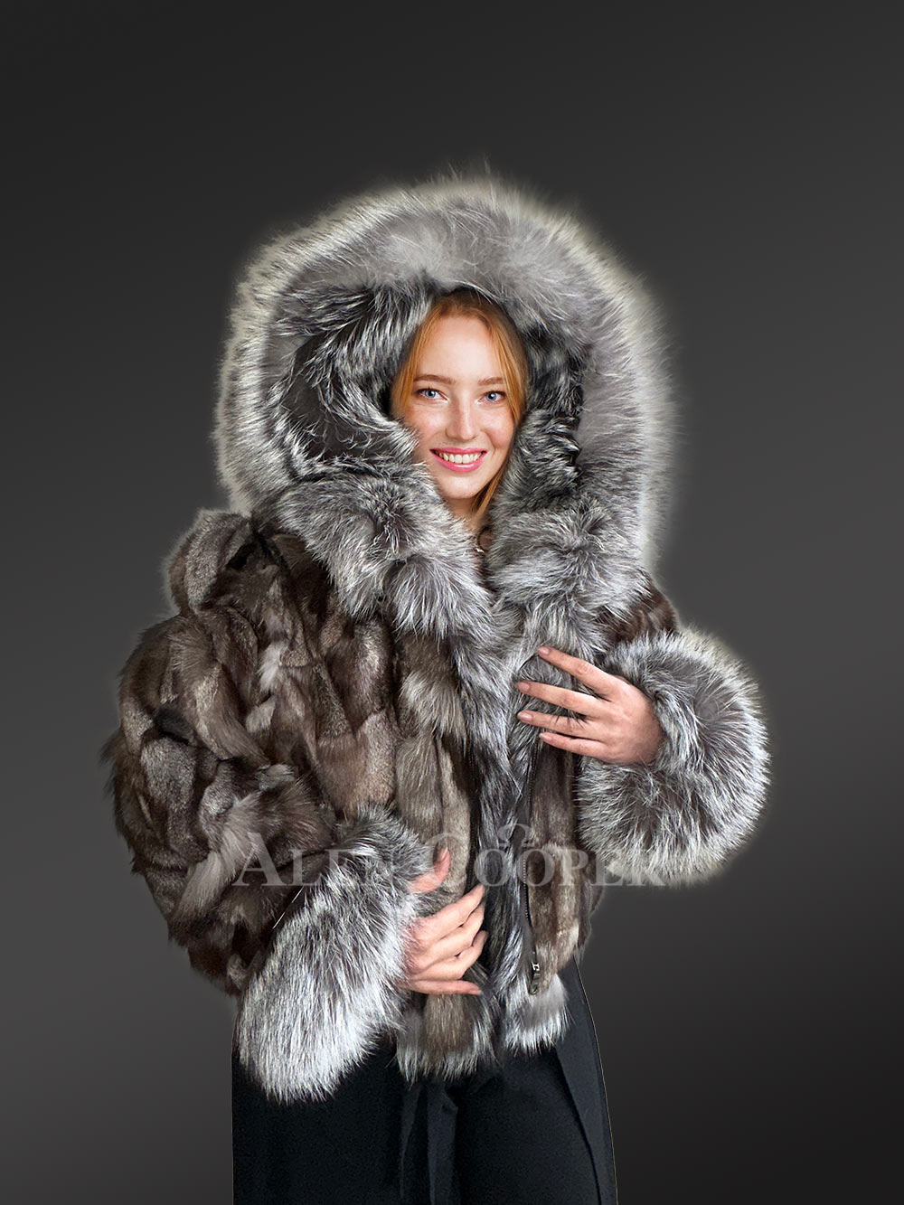 Womens Fox Fur Crop Jacket for Fashion and Comfort - Image 6