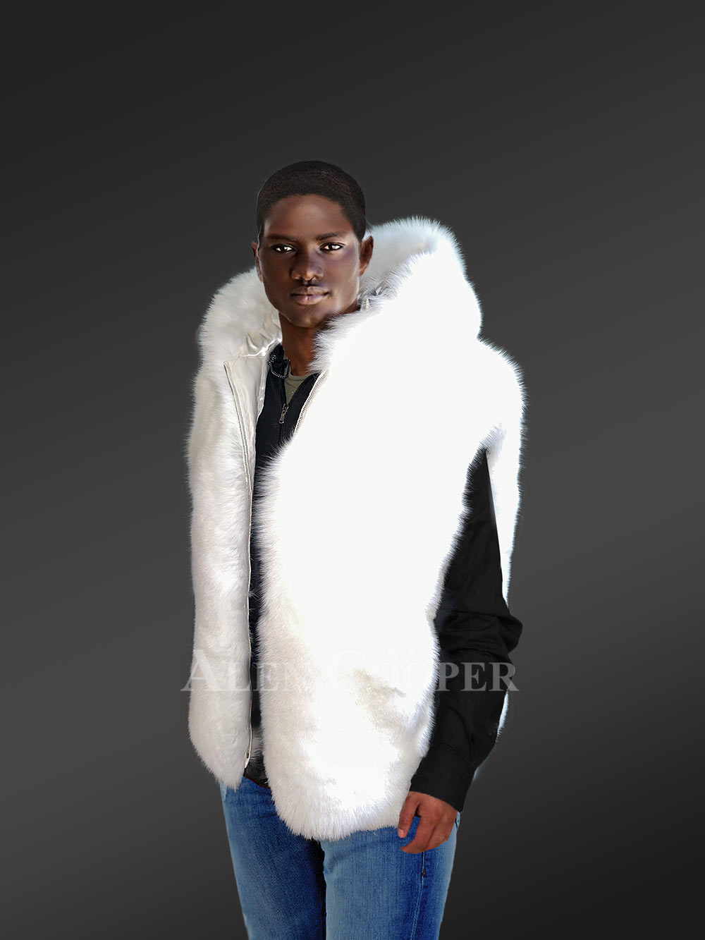 Fox Fur Vest with Hood to Elevate Ones Looks - Image 6