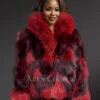 Womens Dual Tone Crop Jacket
