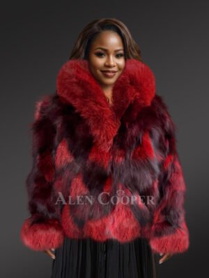 Womens Dual Tone Crop Jacket