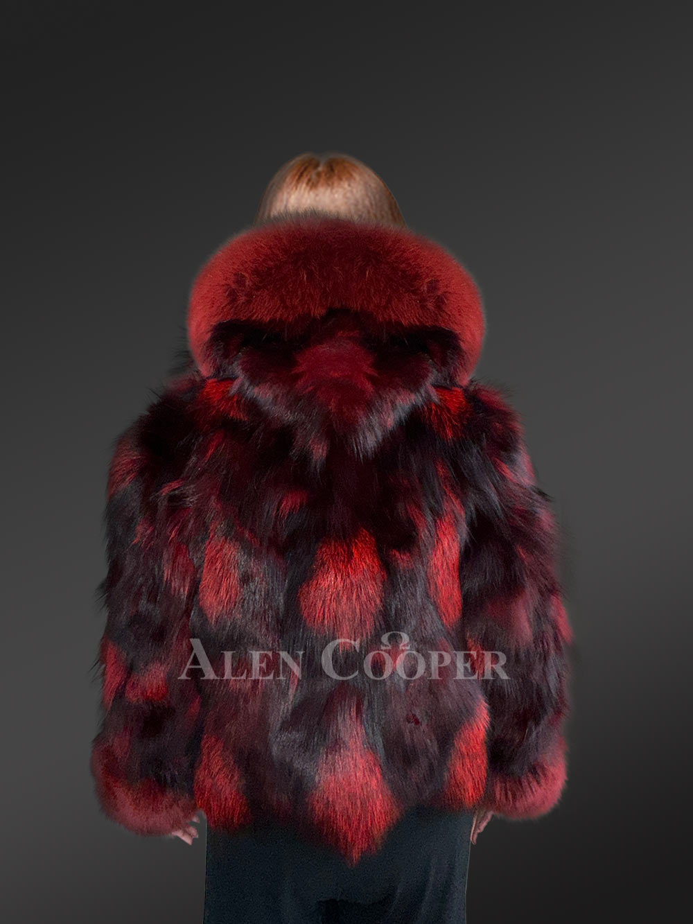 Womens Dual Tone Crop Jacket with A Stylish Hood, Frontline And Accentuated Cuffs - Image 9