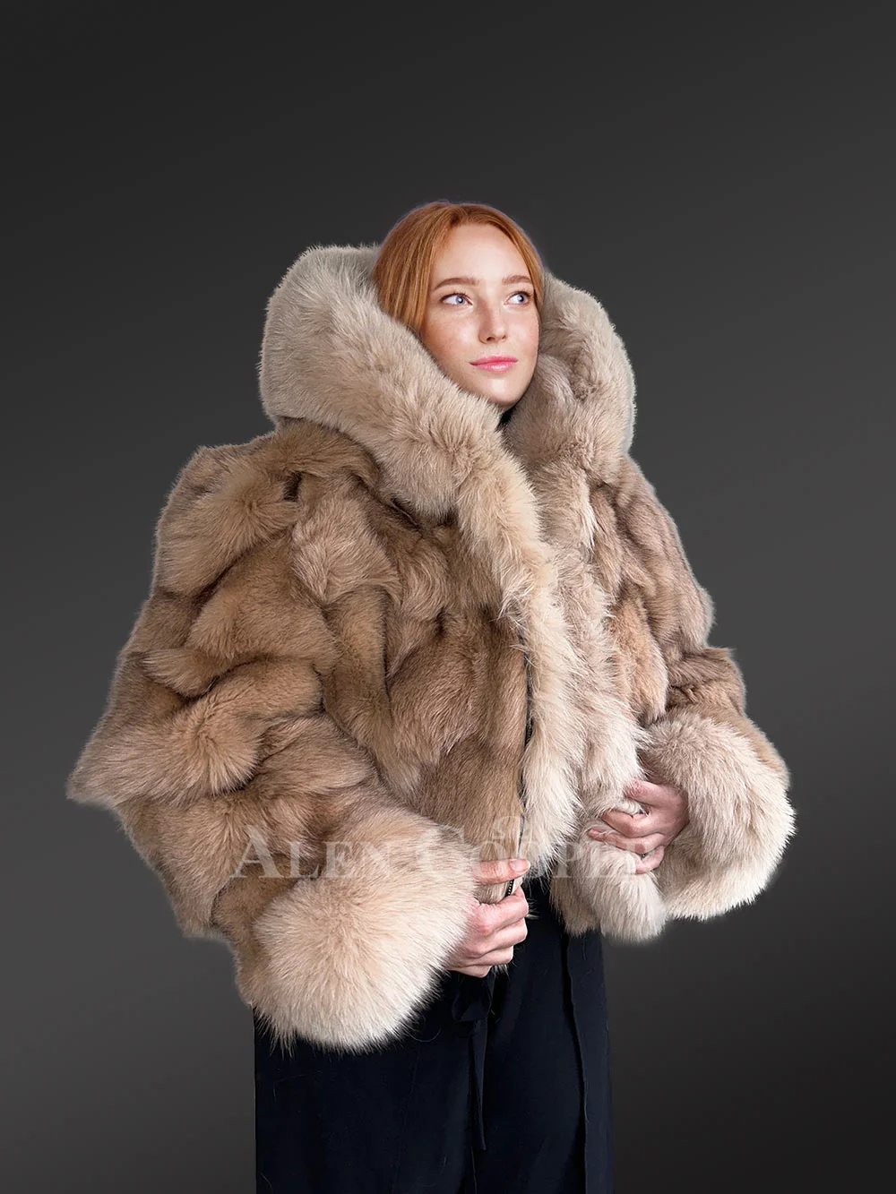 Womens Fox Fur Crop Jacket to Look Simply Sophisticated