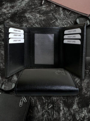 Black Trifold Premium Wallet 113-Black-H