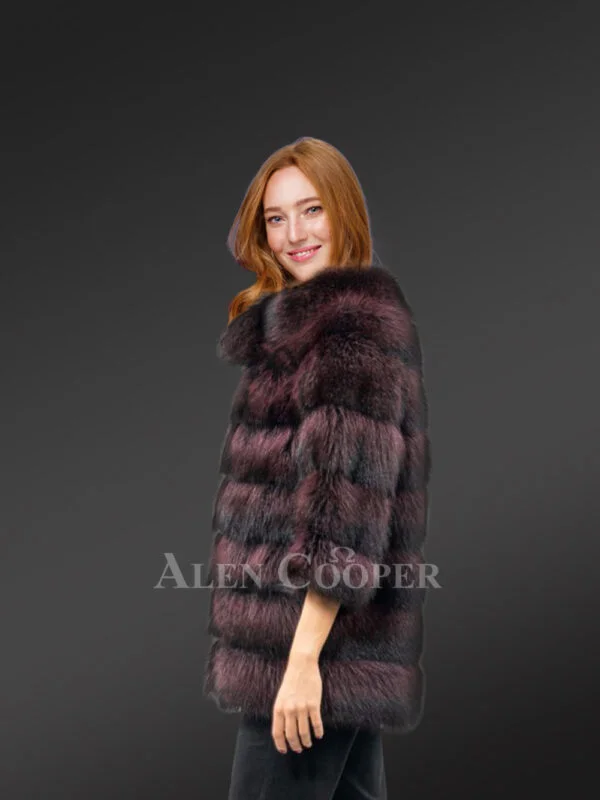 Womens Designer Raccoon Fur Jacket - Image 2