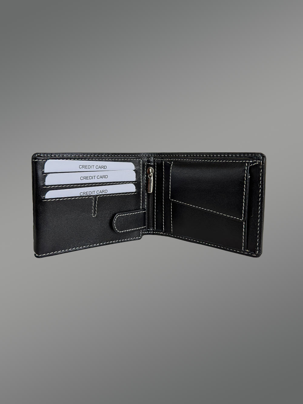 Mens Bi-Fold Genuine Leather Wallet 3