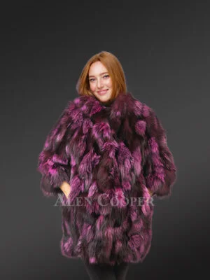 Womens Colorful Fox Fur Coat – Fusion of Aristocracy & Comfort