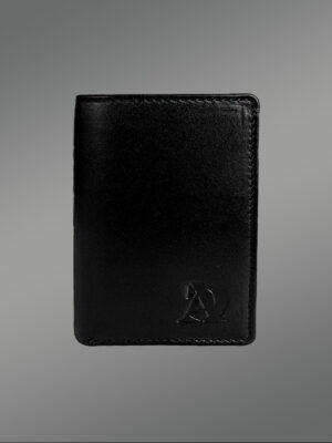 Trifold Leather Wallet in Black