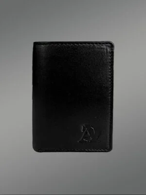 Trifold Leather Wallet in Black