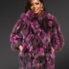 Womens Colorful Fox Fur Coat