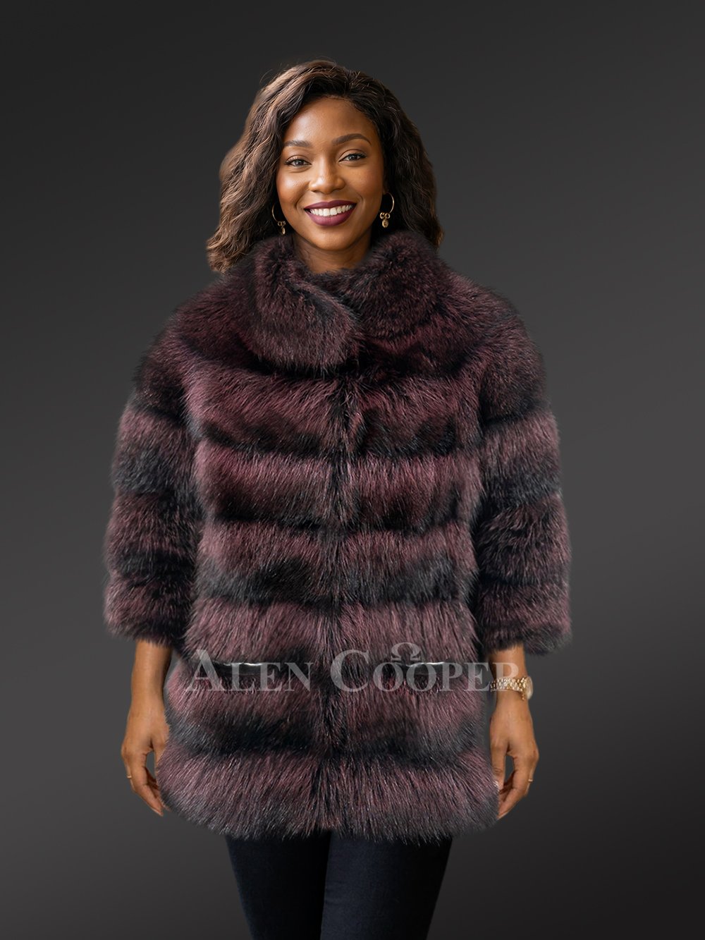 Womens Designer Raccoon Fur Jacket