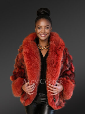 Womens Dressy Crop Style Fox Jacket an Exclusive Avant-Garde Wear