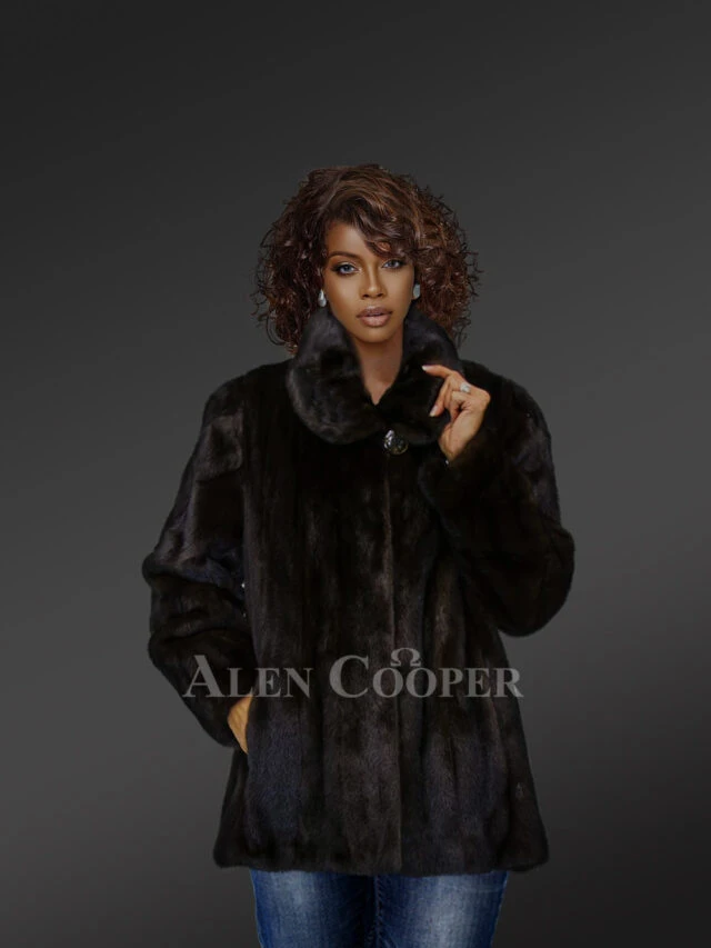 Womens Mid Length Mink Coat