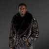Mens Mink Pea Coat
