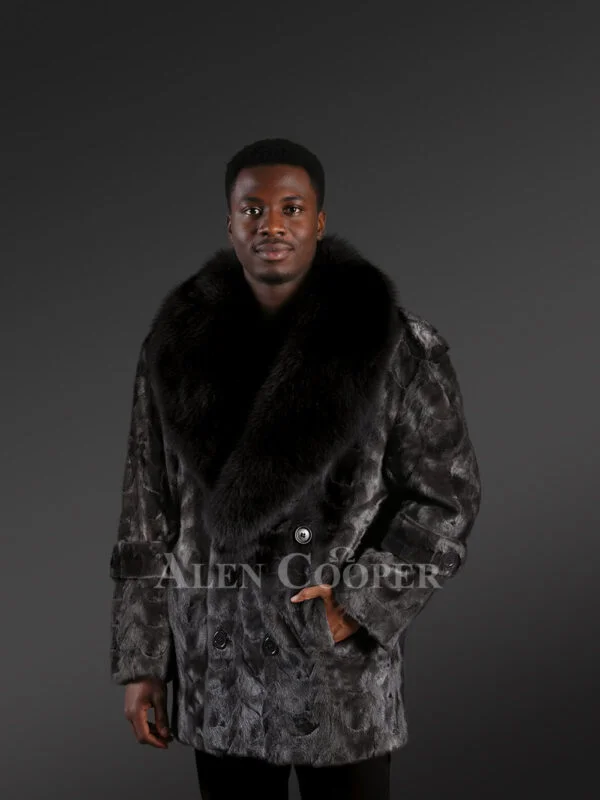 Mens Mink Pea Coat
