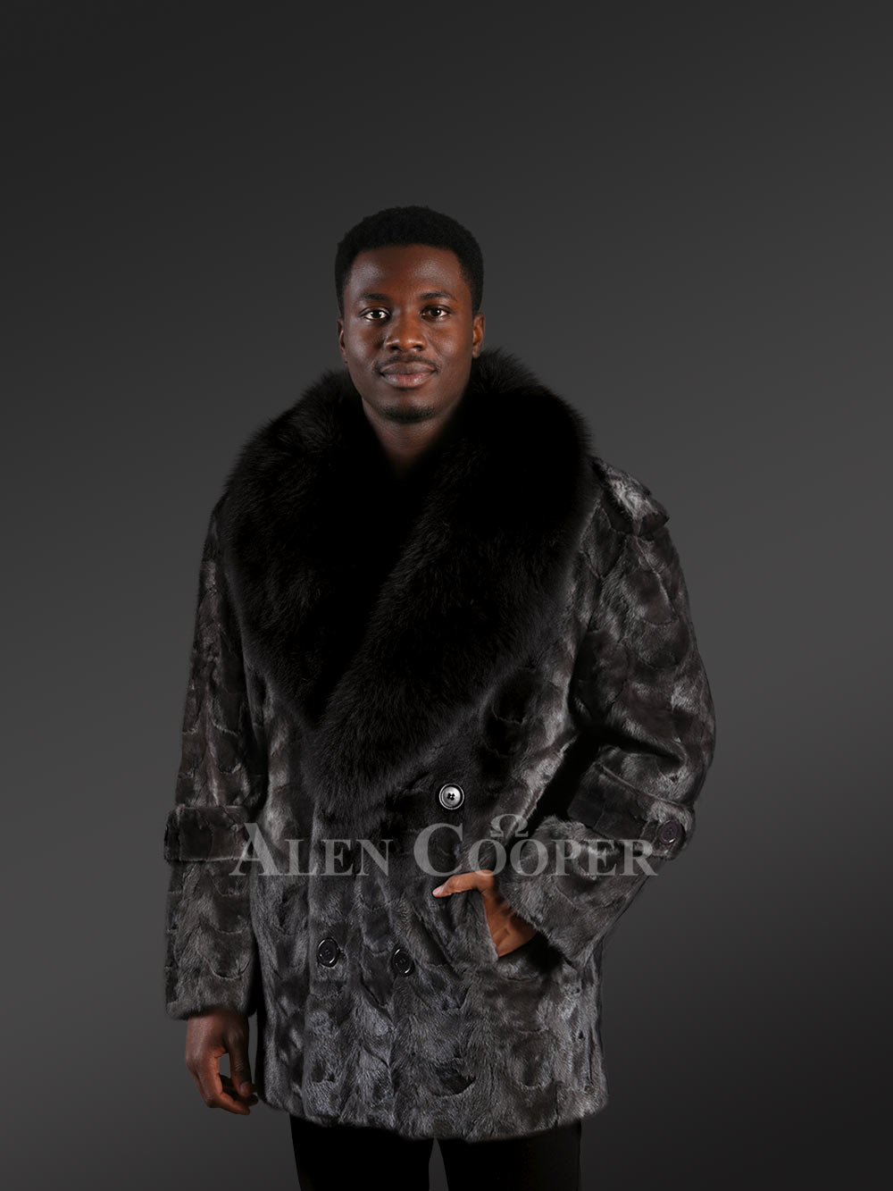 Mens Mink Pea Coat