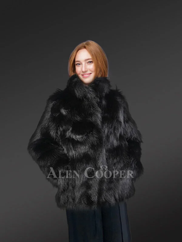 Womens Black Raccoon Coat with Stunning Looks & Luxurious Feel - Image 3