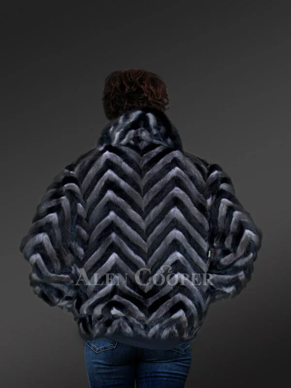 Womens Mink Dual Tone Jacket For Chic Look And Outstanding Comfort - Image 3