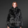 Womens Black Raccoon Coat