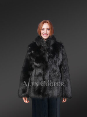 Womens Black Raccoon Coat