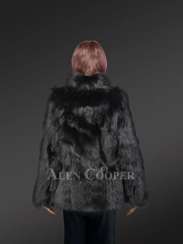Womens Black Raccoon Coat with Stunning Looks & Luxurious Feel - Image 5