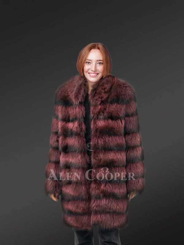 Womens Long Raccoon Coat