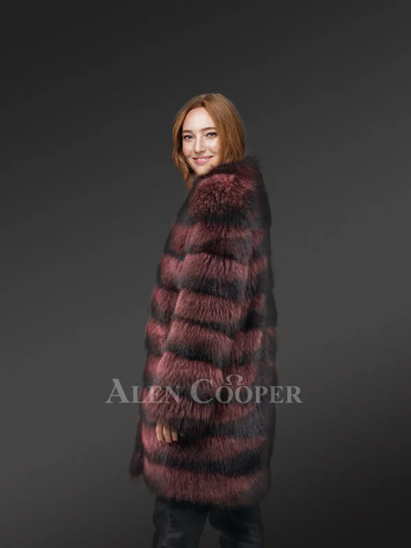 Womens Long Raccoon Coat to Step Out In Style Always - Image 4