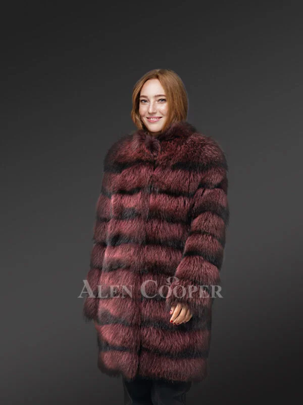 Womens Long Raccoon Coat to Step Out In Style Always - Image 3