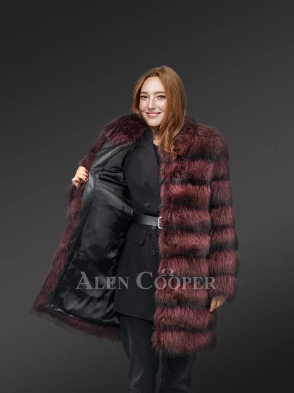 Womens Long Raccoon Coat to Step Out In Style Always - Image 2