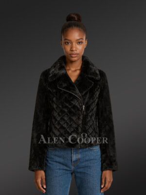Womens Mink Biker Jacket Fancily Decking Up Winter Mood