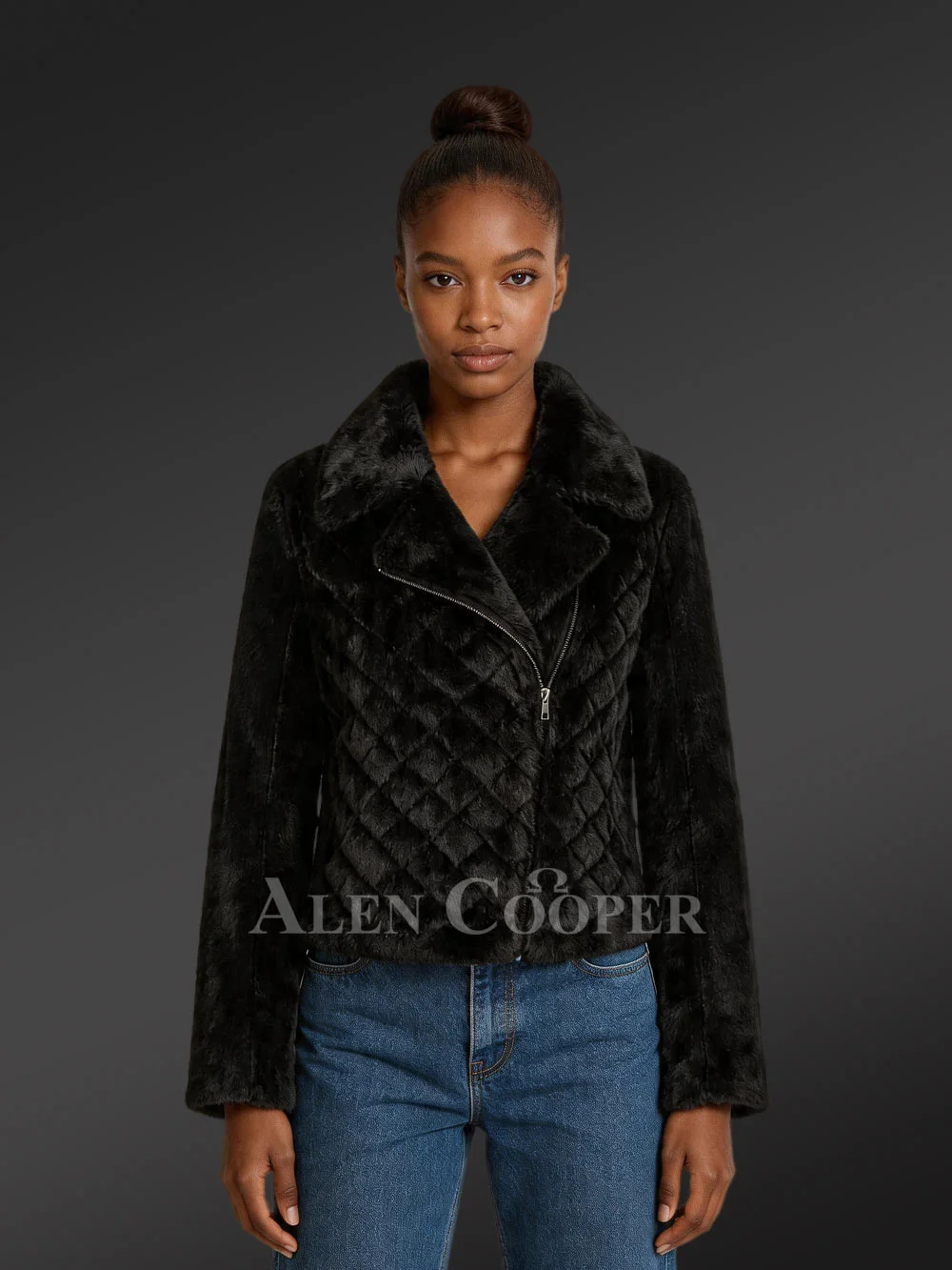 Womens Mink Biker Jacket Fancily Decking Up Winter Mood