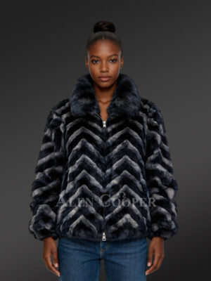 Womens Mink Dual Tone Jacket For Chic Look And Outstanding Comfort