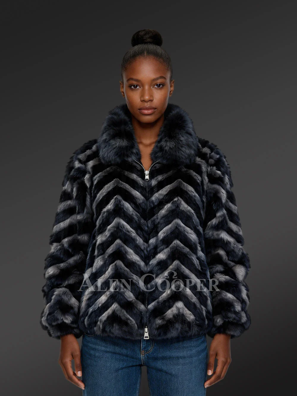 Womens Mink Dual Tone Jacket For Chic Look And Outstanding Comfort