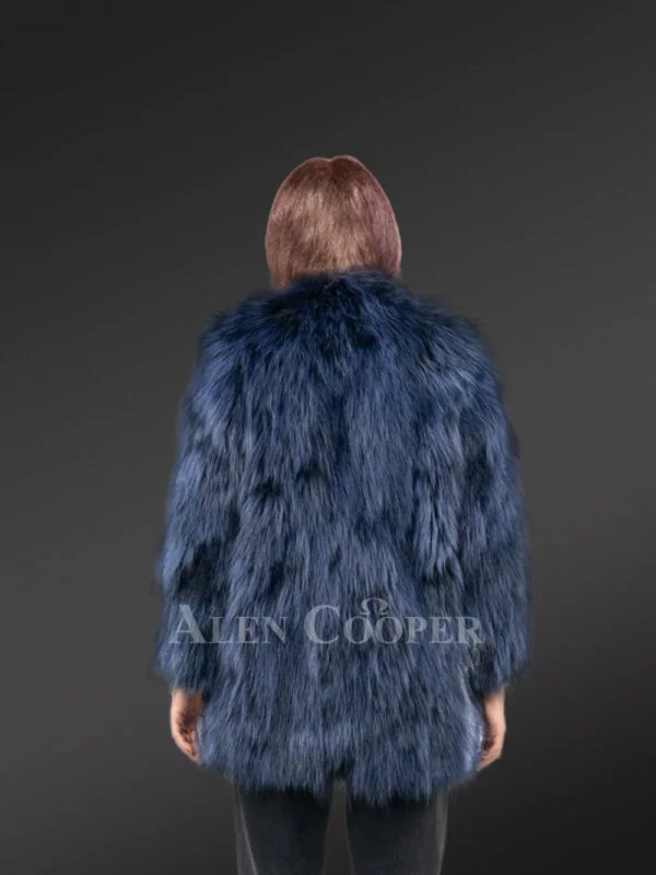 Womens Navy Raccoon Coat to Look Ravishing & Stay Comfortable - Image 5