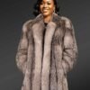 Womens Silver Fox Fur Coat