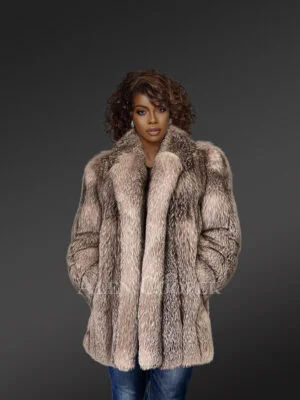 Women's Silver Fox Fur Coat