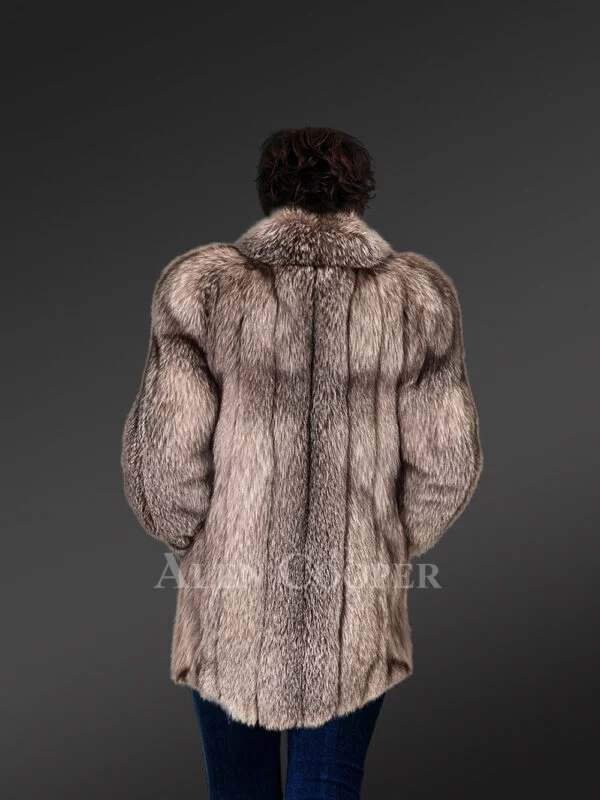 Women's Silver Fox Fur Coat - Image 2