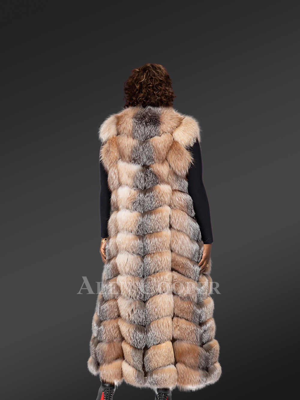 Womens Long Fox Fur Vest – Always Look Effortlessly Elegant - Image 5