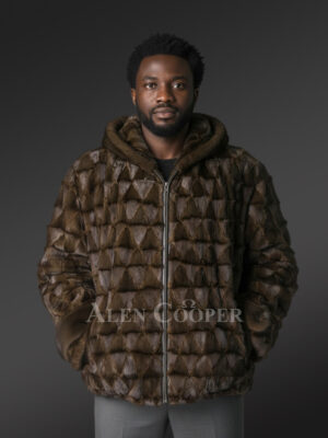 Diamond Cut Mink Bomber Jacket for Dressy Look