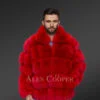 Men’s Red Dyed Fox Fur Bomber