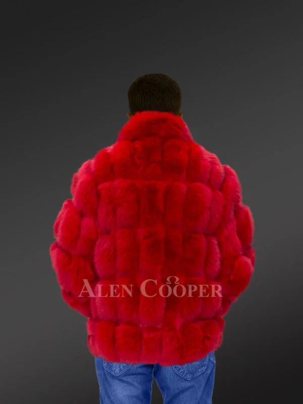 Mens Natural Fox Fur Bomber – A Flamboyant Outerwear - Image 2