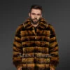Men’s Rex Rabbit Bomber Jacket in Whisky