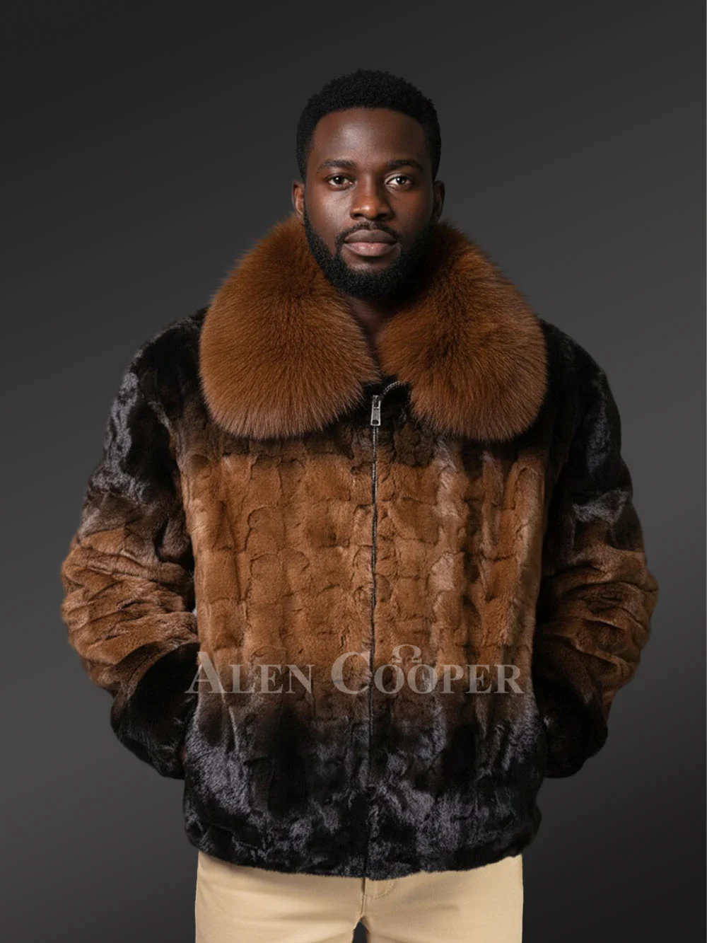 Mink Dual Tone Bomber with Fox Fur Collar – Ritzy Looks with Great Comfort