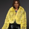 Womens Fox Fur Crop Top