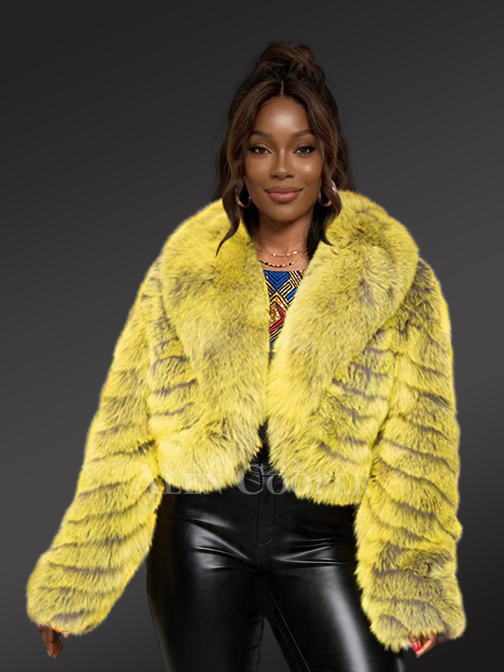 Womens Fox Fur Crop Top